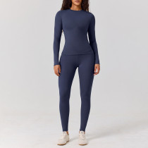 Long sleeved+long pants yoga suit two-piece set S996955434104-2
