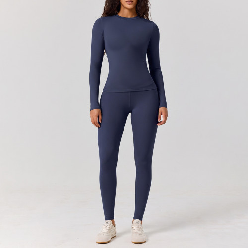 Long sleeved+long pants yoga suit two-piece set S996955434104-2
