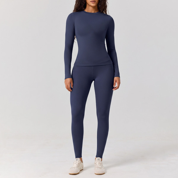 Long sleeved+long pants yoga suit two-piece set S996955434104-2