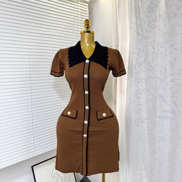 Short sleeved knitted dress A910967625470