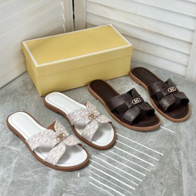 Genuine leather French flat bottomed straight slippers S939616475336