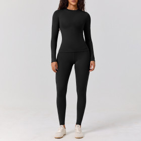 Long sleeved+long pants yoga suit two-piece set S996955434104-1