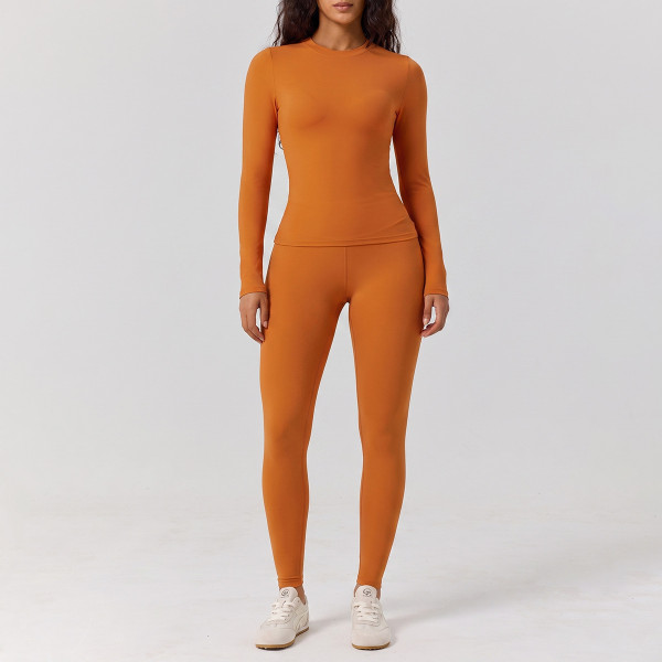 Long sleeved+long pants yoga suit two-piece set S996955434104-1