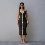 Sleeveless camisole wrapped hip dress CY902006