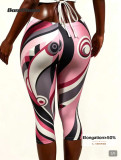 Abstract printed seven quarter leggings A1071296409900