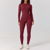 Long sleeved+long pants yoga suit two-piece set S996955434104-2