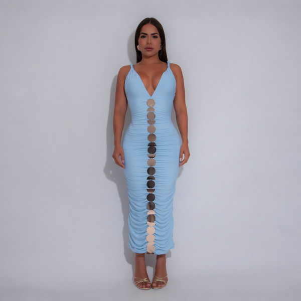 Sleeveless camisole wrapped hip dress CY902006