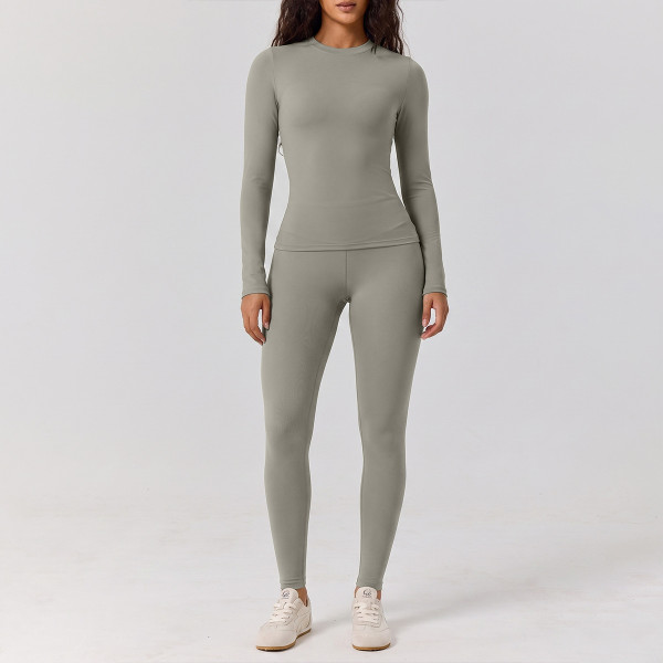 Long sleeved+long pants yoga suit two-piece set S996955434104-2
