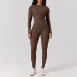 Long sleeved+long pants yoga suit two-piece set S996955434104-1