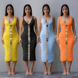 Sleeveless camisole wrapped hip dress CY902006