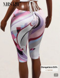 Abstract printed seven quarter leggings A1071296409900