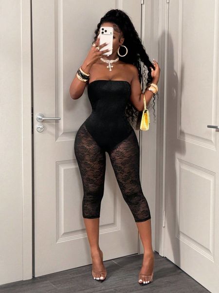 Bareback lace seven part jumpsuit TXY5424