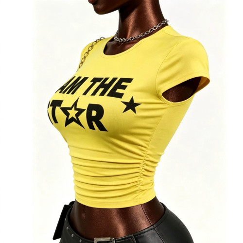 Letter printed short sleeved shirt with printed T-shirt Z&79