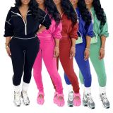 Long sleeved jacket, long pants sports suit AL362