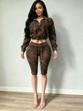 Long sleeved elastic cropped pants set MZ88722