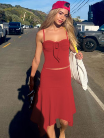 Single camisole dress leader light floating off the shoulder one neck long dress S5418800Y
