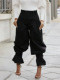 High waisted pleated leg tied lantern pants S391538