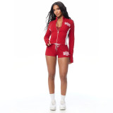 Zipper cardigan jacket shorts set YS8036