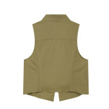 Zipper breasted vest shorts set A1059612687822
