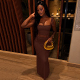 One collar camisole wrapped hip skirt set JSD711930