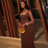 One collar camisole wrapped hip skirt set JSD711930
