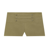 Zipper breasted vest shorts set A1059612687822