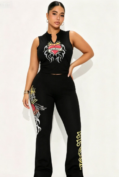 V-neck vest and pants set A1050130076535