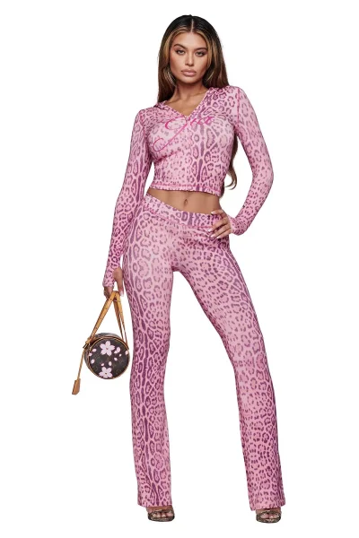 Printed Hooded Long Sleeved Two-piece Set HR25071-2