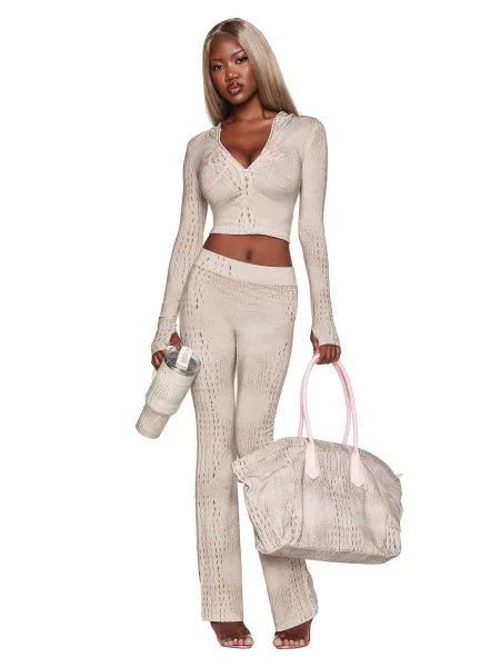 Printed Hooded Long Sleeved Two-piece Set HR25071-2