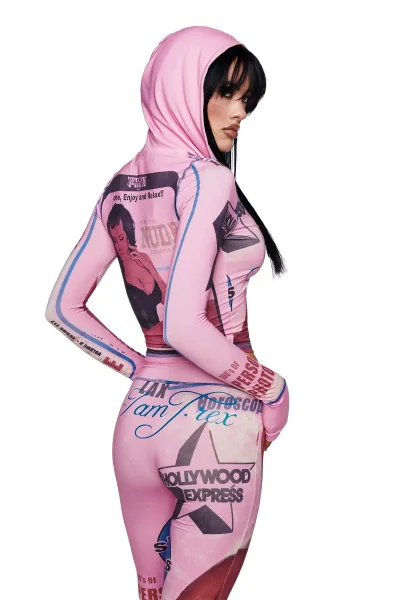 Printed Hooded Long Sleeved Two-piece Set HR25071-2