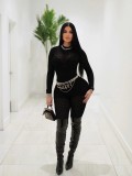 One piece pantyhose see through tight fitting sexy jumpsuit FF1526