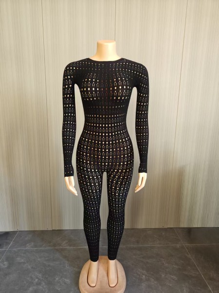 One piece pantyhose see through tight fitting sexy jumpsuit FF1526