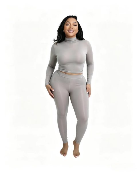 Pile collar beauty skin suit set, high elasticity long sleeved base suit FF1525