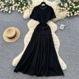 High waisted A-line long skirt A1046932976504