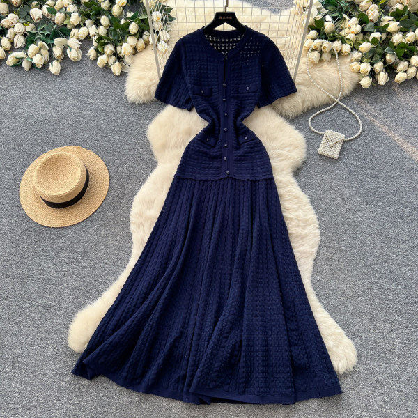 High waisted A-line long skirt A1046932976504