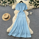 High waisted A-line long skirt A1046932976504