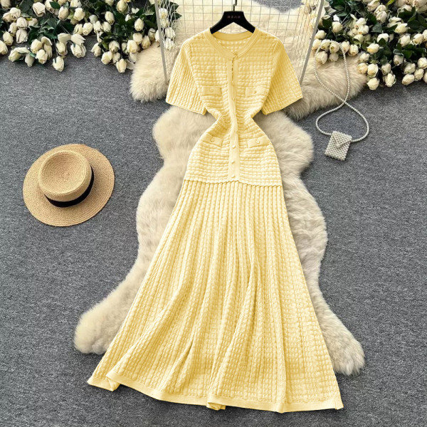 High waisted A-line long skirt A1046932976504