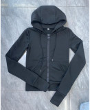Large zipper color blocked hoodie AL659763824709