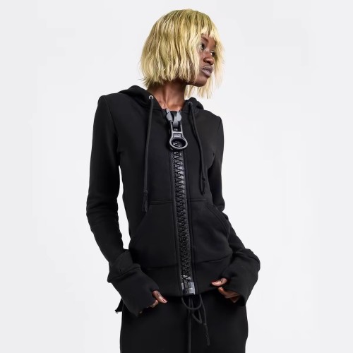 Large zipper color blocked hoodie AL659763824709
