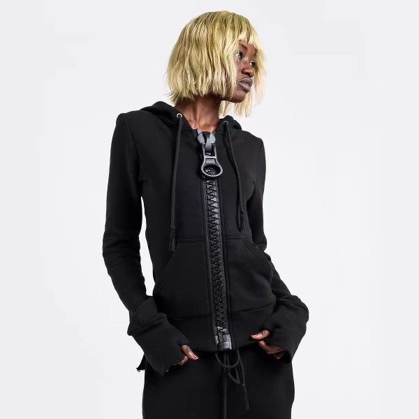 Large zipper color blocked hoodie AL659763824709
