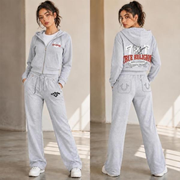 Zipper long sleeved sweatshirt hooded sports set FC1528