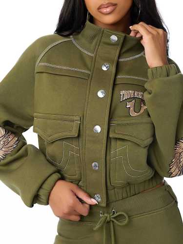 Two piece set of workwear jacket, micro flared pants RM8045