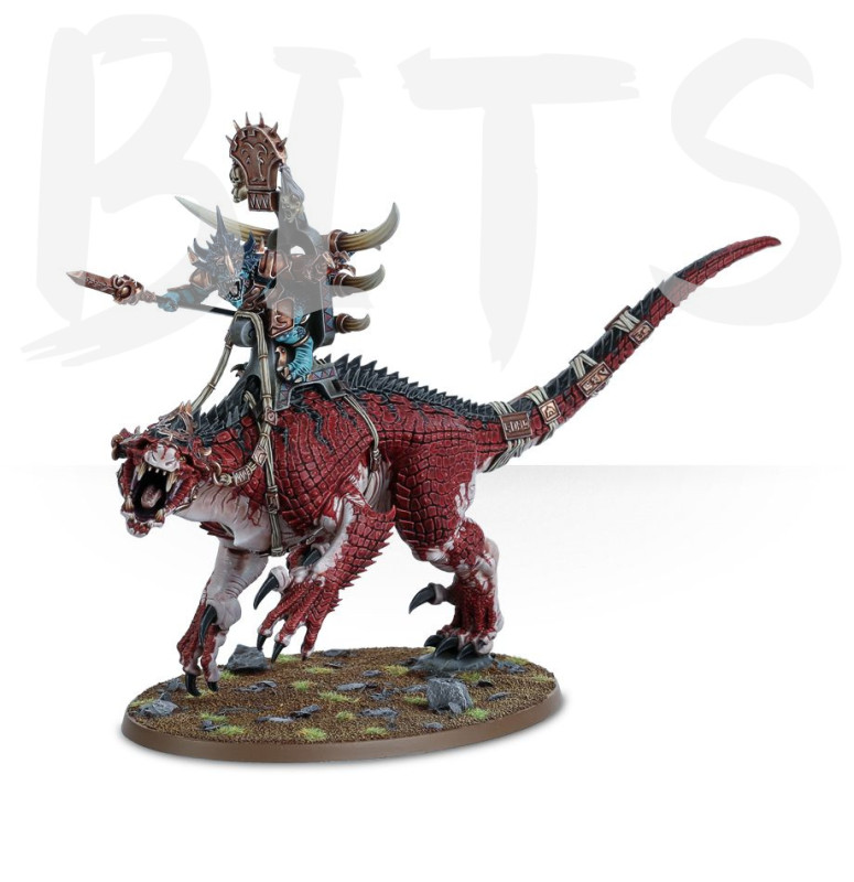 Saurus Oldblood On Carnosaur / Skink Oracle on Troglodon / Saurus Scar-Veteran on Carnosaur bits