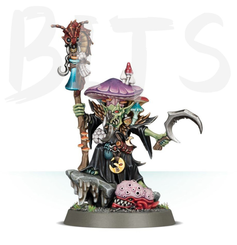 Gloomspite Gitz Fungoid Cave-Shaman Snazzgar Stinkmullett bits