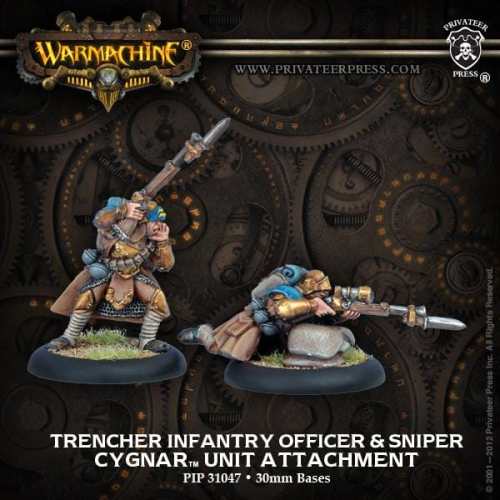 Warmachine Cygnar Units Trencher Infantry Officer & Sniper