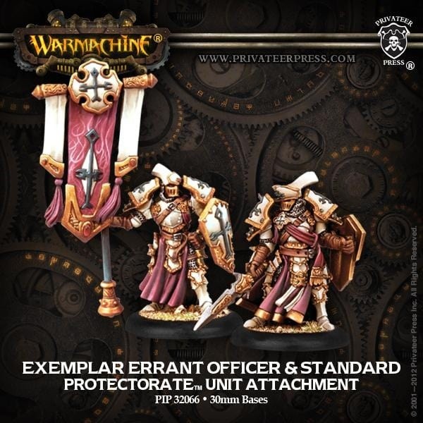 Warmachine The Protectorate of Menoth Exemplar Errant Officer & Standard