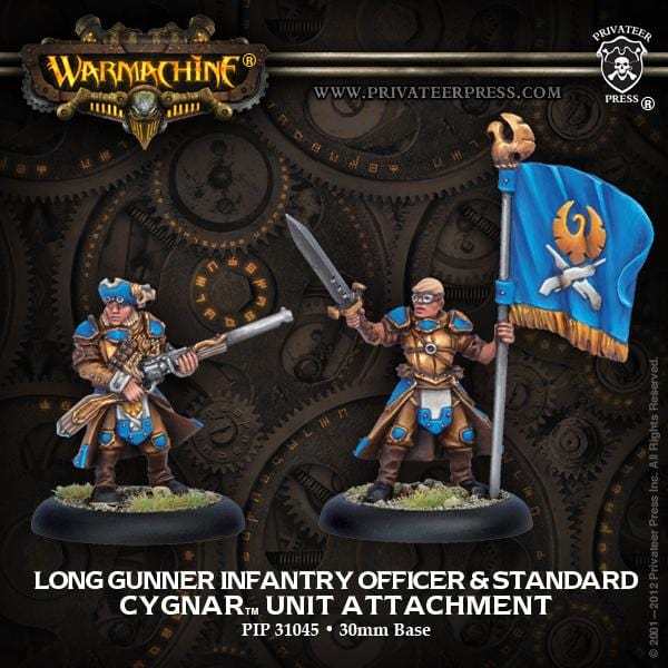 Warmachine Cygnar Units Long Gunner Infantry Officer & Standard