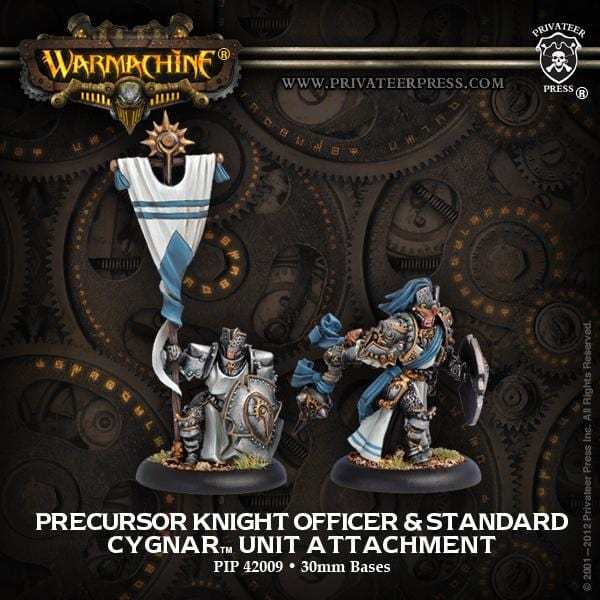 Warmachine Cygnar Units Precursor Knight Officer & Standard