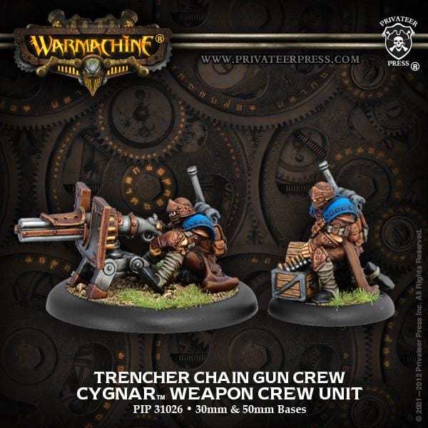 Warmachine Cygnar Units Trencher Chain Gun Crew