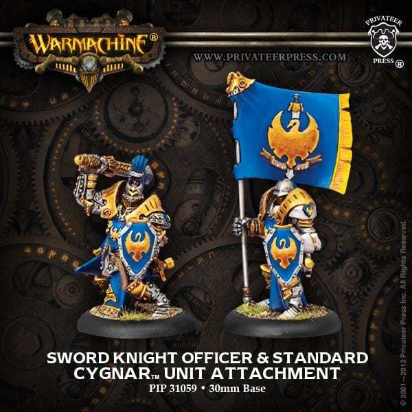 Warmachine Cygnar Units Sword Knight Officer & Standard
